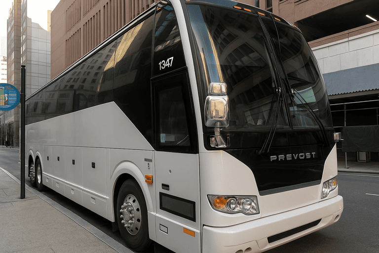 a Charter Bus Rental Lewisville coach bus